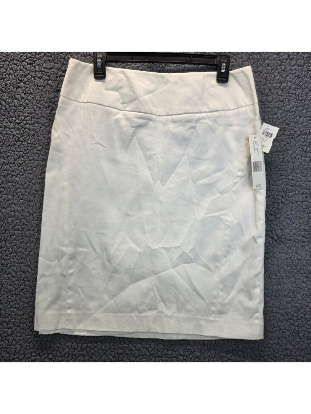Sharagano Pencil Skirt 10 White Cotton Stretch Minimalist Capsule Office Work